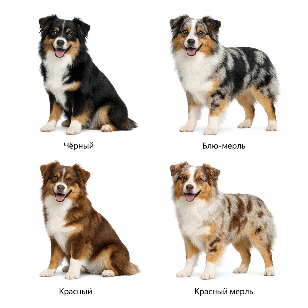 Окрасы породы миниатюрная американская овчарка. Щенки мини-аусси