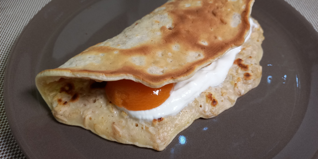 Нежный овсяноблин с творогом