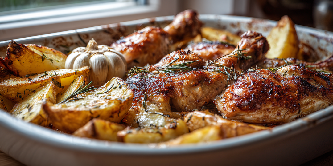 Картофель с курицей и чесноком в духовке — когда нужен спокойный, сытный ужин