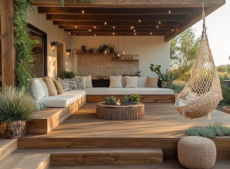 Простые декорации на крыльце и террасе: уют без сложностей.