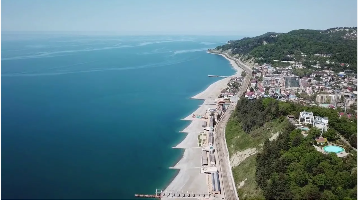 Пляж Дагомыс с воздуха