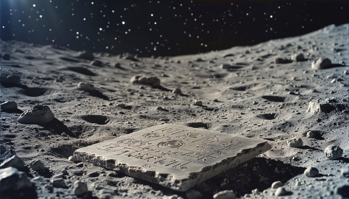 Фотореконструкция таблички с поверхности Луны.