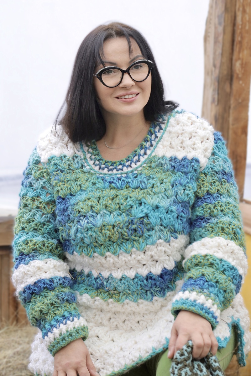 Джемпер крючком  "ВЕСНА в ЯНВАРЕ" (школа вязания и шитья Lorraine Woolheart ®2014) (ИП Берлизова Лариса.А.)