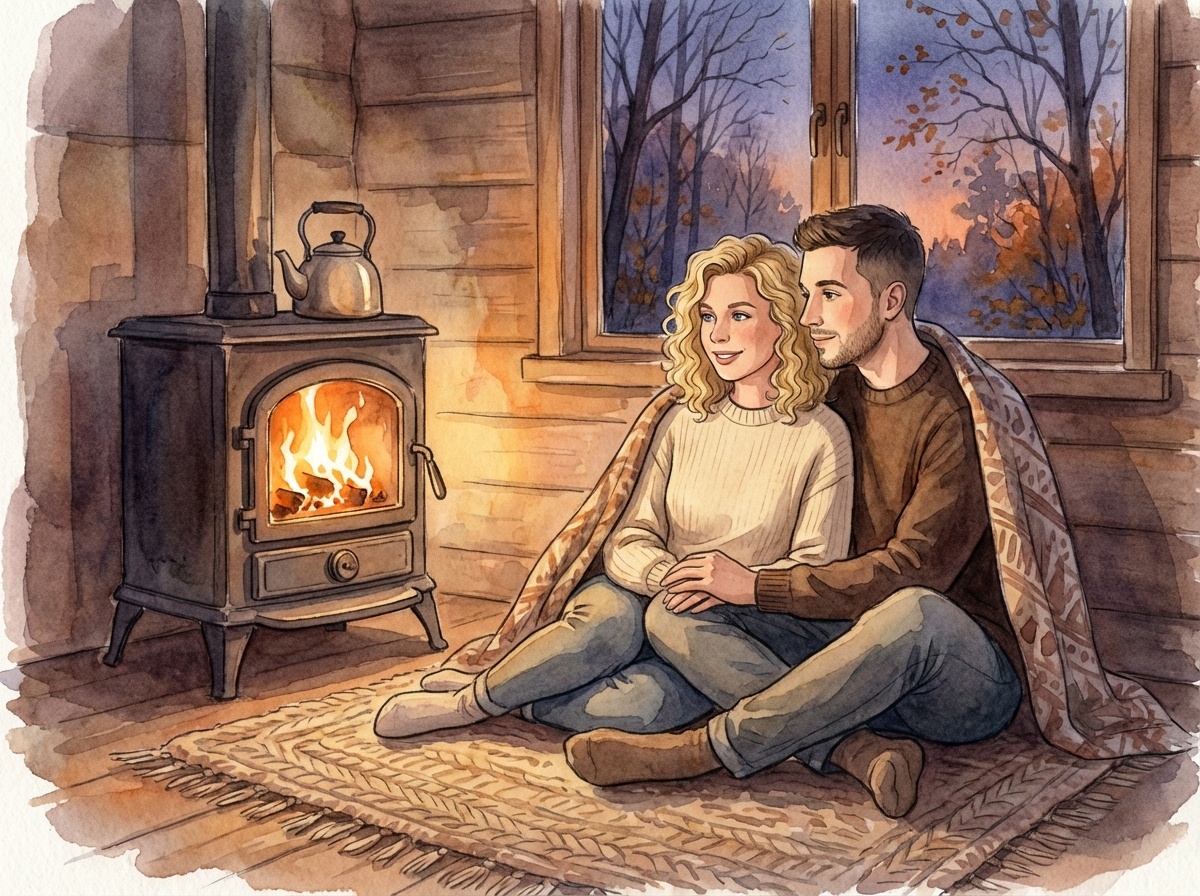 Иллюстрация к сказке в стиле акварельного рисунка, на которой изображены герои Дима и Лена.