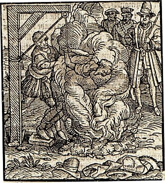 Сожжение Джона Олдкасла. Иллюстрация из открытых источников