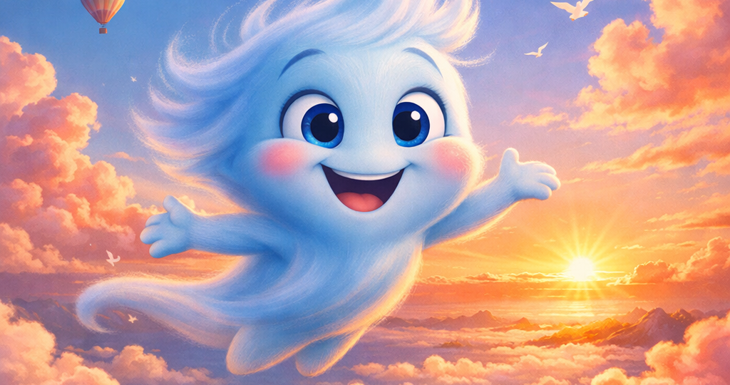 Сказка про ветер, который мечтал рисовать картины в облаках