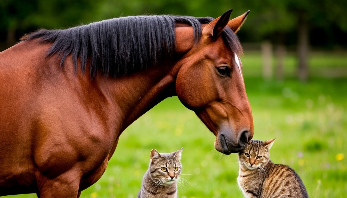 Лошадка и кошки