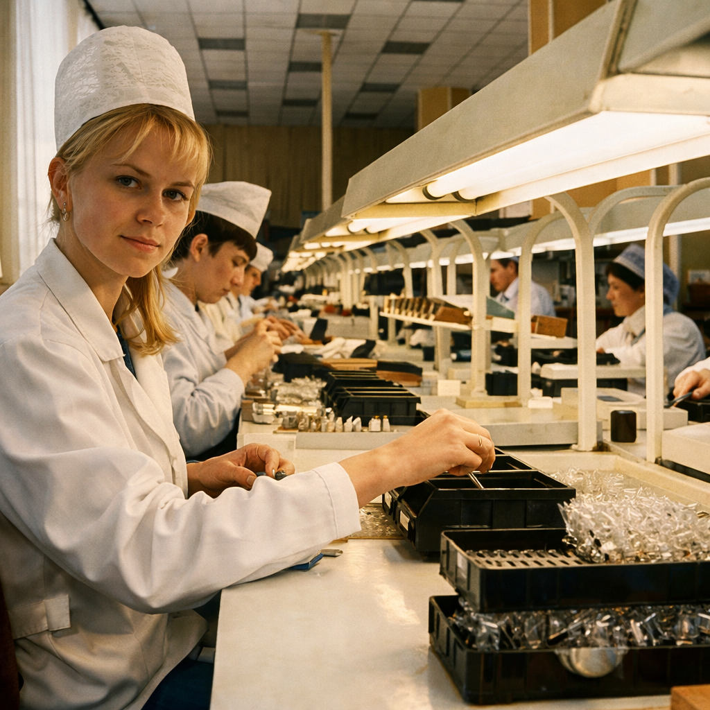Советский часовой завод производственная линия сборки 1960-е годы
