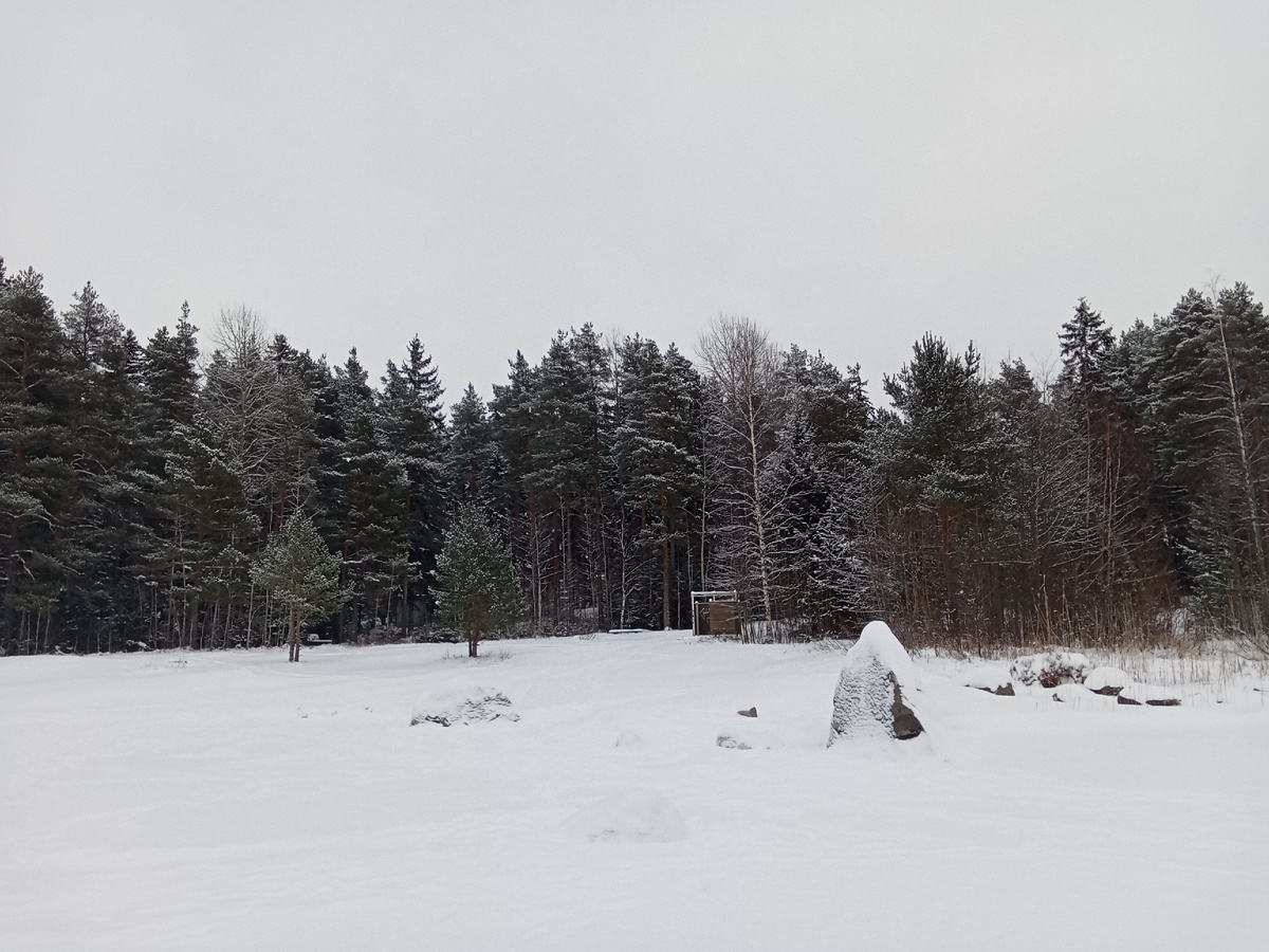 Отошёл на несколько метров от берега, лёд очень крепкий