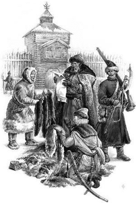 Взымание ясака. Современный рисунок, из открытых источников