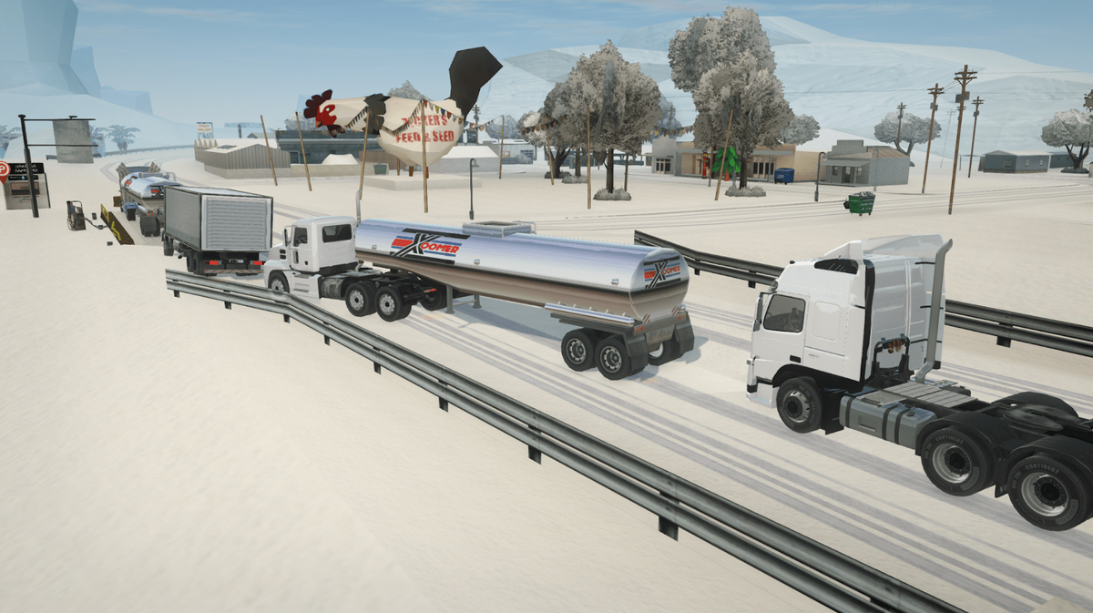 Дальнобойщики на Аризона РП стоят в очереди на взвешивание груза