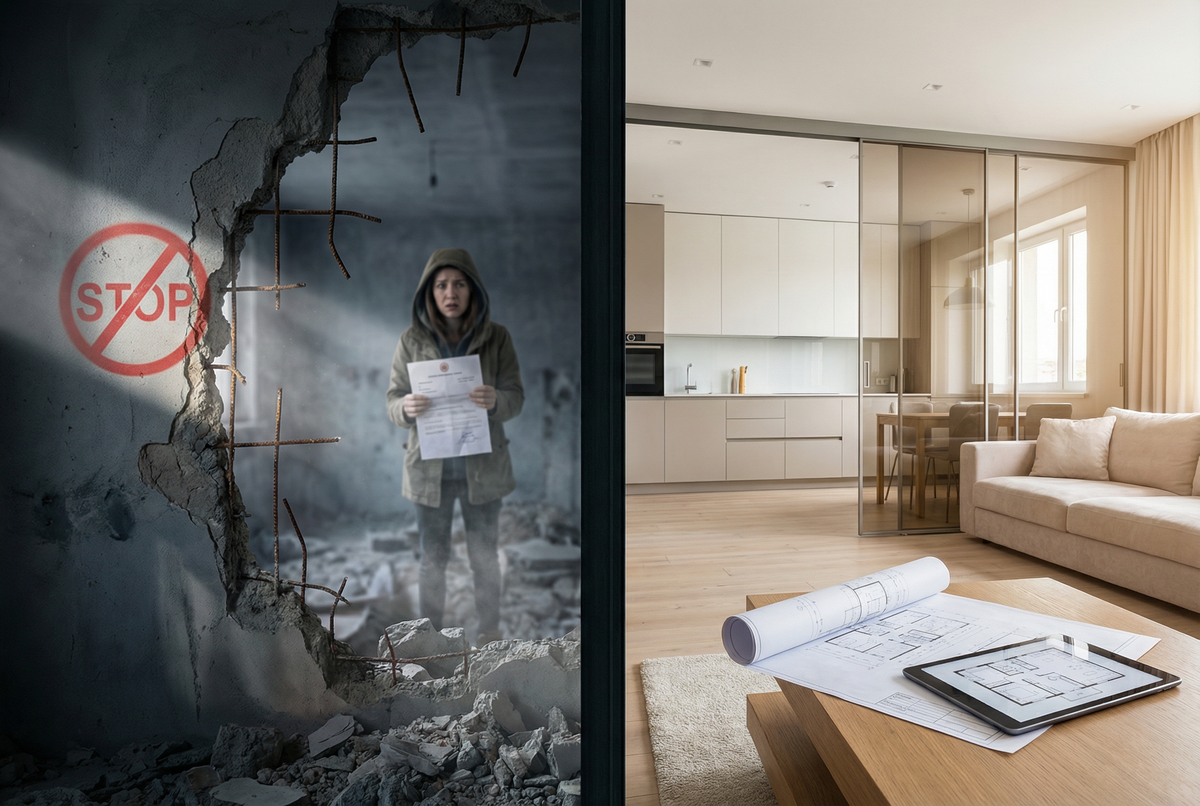 «Снес стену — получил штраф и суд!» 🚔 Топ-5 запрещенных перепланировок, которые вы захотите сделать (но нельзя!)