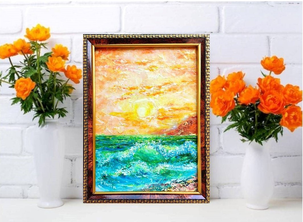 картина Изумруд и золото заката, художник Любовь Прусик - фото автора