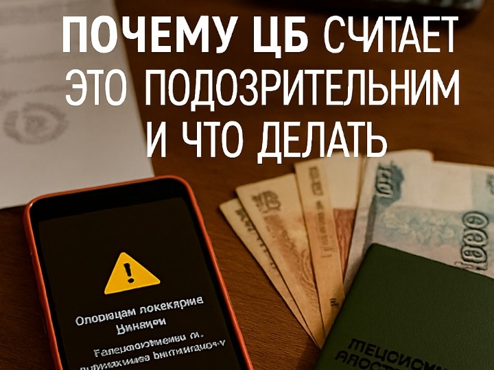 Перевод самому себе по СБП заблокировали? Почему ЦБ считает это подозрительным и что делать?