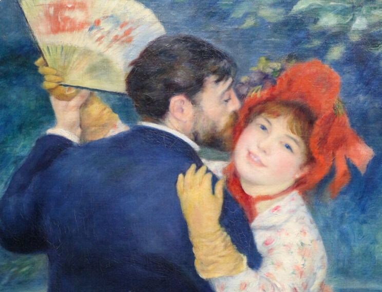 Картина «Танец» Пьера-Огюста Ренуара. На полотне, вероятно, изображены сам художник и его будущая жена, муза Алина Шариго. 1883 год