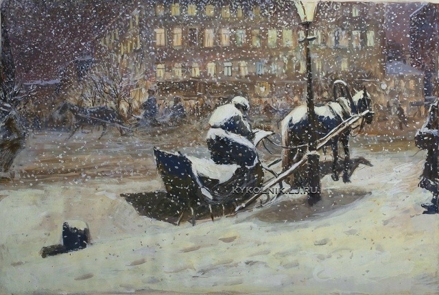 Пластов Аркадий Александрович (1893-1972) иллюстрация к рассказу А.П.Чехова «Тоска» 1954