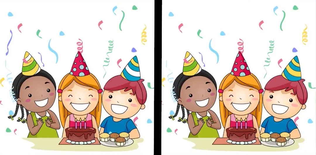 Задание на внимательность. Найди три отличия на картинке.