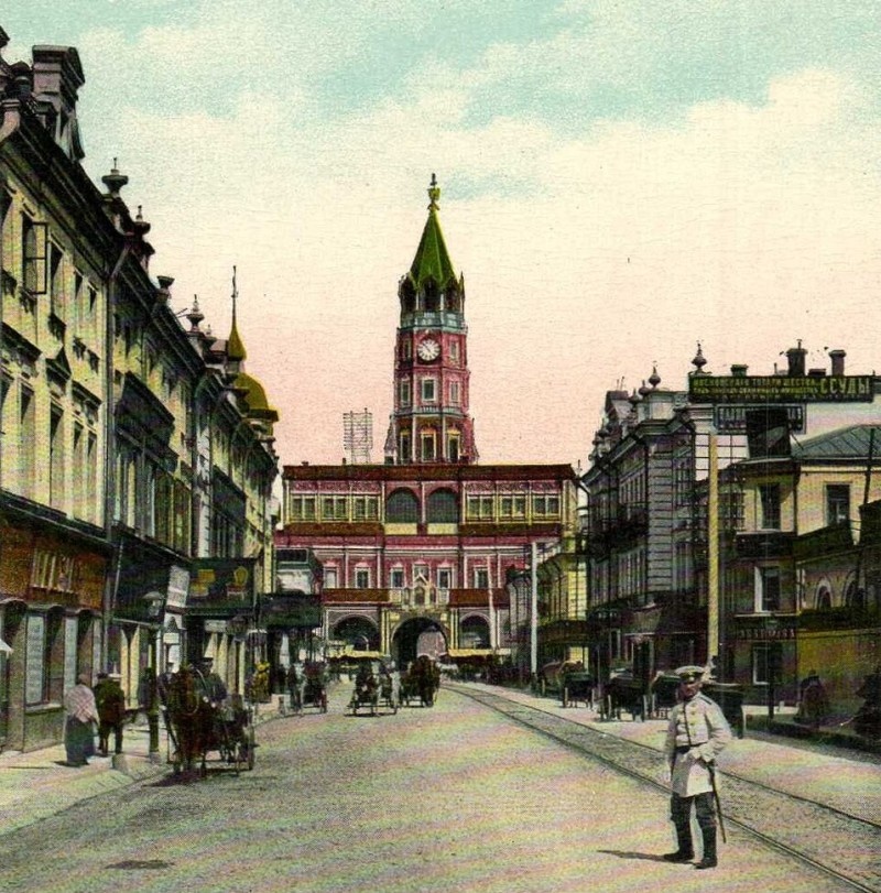 Вид на Сухареву башню на рубеже XIX и XX веков.