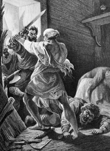 Адольф Иосифович Шарлемань,  «Убиение Андрея Боголюбского 1174 года», вторая половина XIX века.