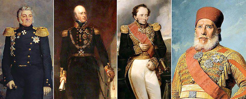 М.П. Лазарев, П. Гейден, Э. Кодрингтон, А. де Риньи и Ибрагим-паша. © Из архива
