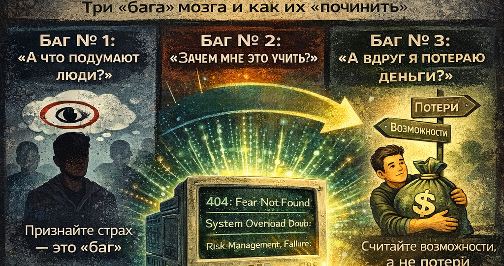 Три вопроса, которые перевернут ваше мышление (и почему ваши страхи — просто «баг» в программе)