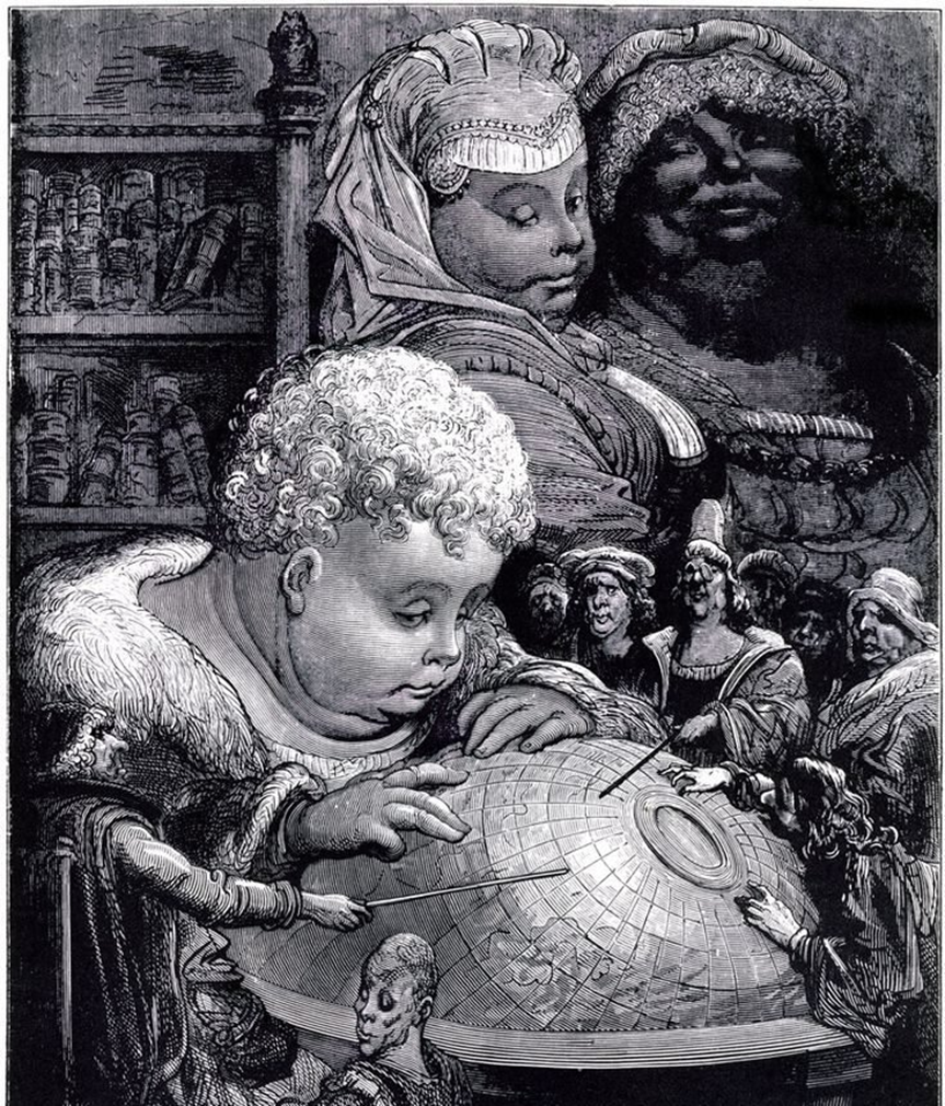 Гюстав Доре. Гаргантюа в детстве. Книга I, главы 14-22.