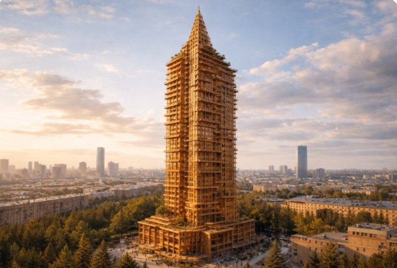 Небоскребы из дерева начнут строить в России.