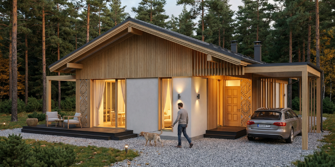 Проект одноэтажного дома "Вдохновение Волги", 120 м2