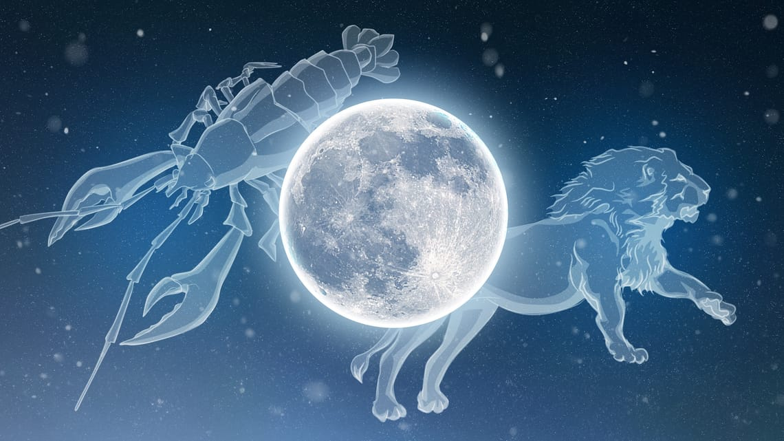 Февральская полная Луна может находиться в зодиакальных созвездиях Льва или Рака. В 2026 году Снежная Луна будет расположена в Раке.