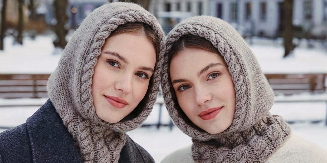 Стильный капор с косами: пошаговый разбор модели из объемной пряжи