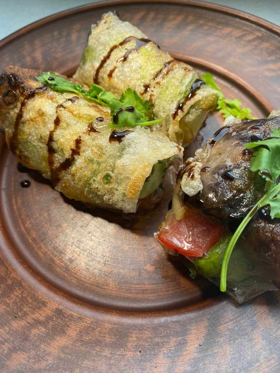 Пример обжаренной рисовой бумаги