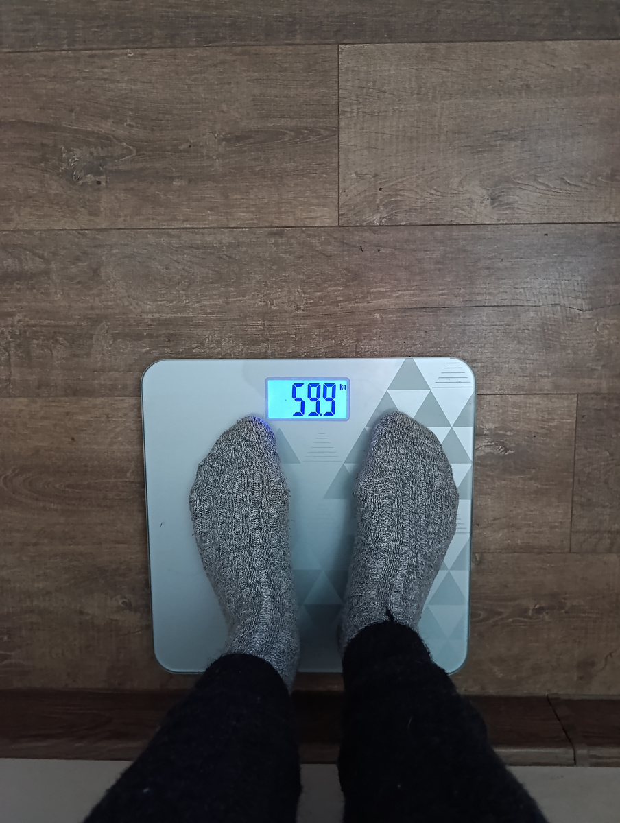 Фото автора. Замеры веса за неделю