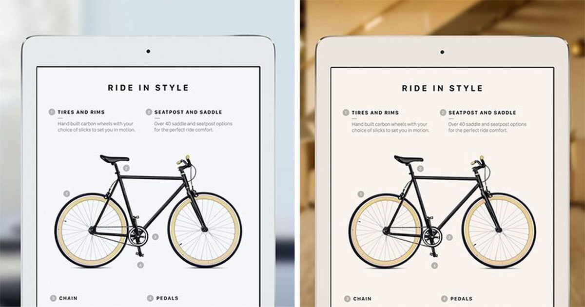 Без True Tone и с ним. Изображение: Apple