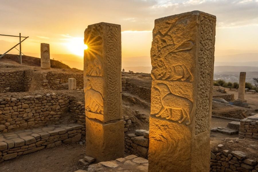 люди внезапно собираются вместе и возводят мегалитический комплекс из огромных Т-образных колонн весом по 10–50 тонн каждая. Источник фото - https://golnk.ru/xQy1V