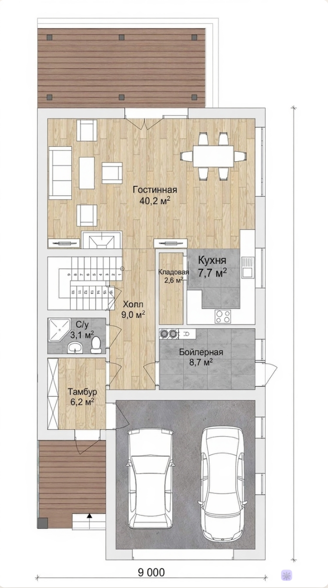 Планировка первого этажа