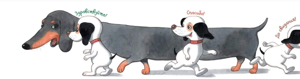 С этого дня собачка Соня стала ужасно вежливой и, пробегая мимо незнакомых собак, всегда говорила: «Здравствуйте, спасибо и до свидания!»