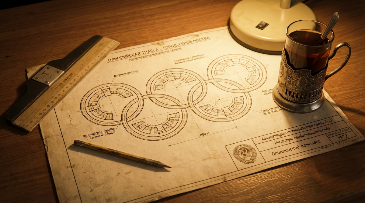 Архитектурный макет проекта Олимпийской деревни.