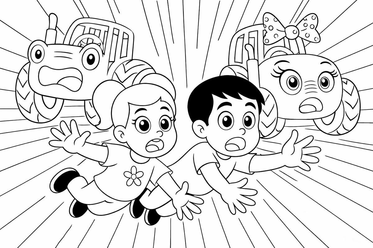 Машина времени - раскраска Сказки ТракТЫРишкИ