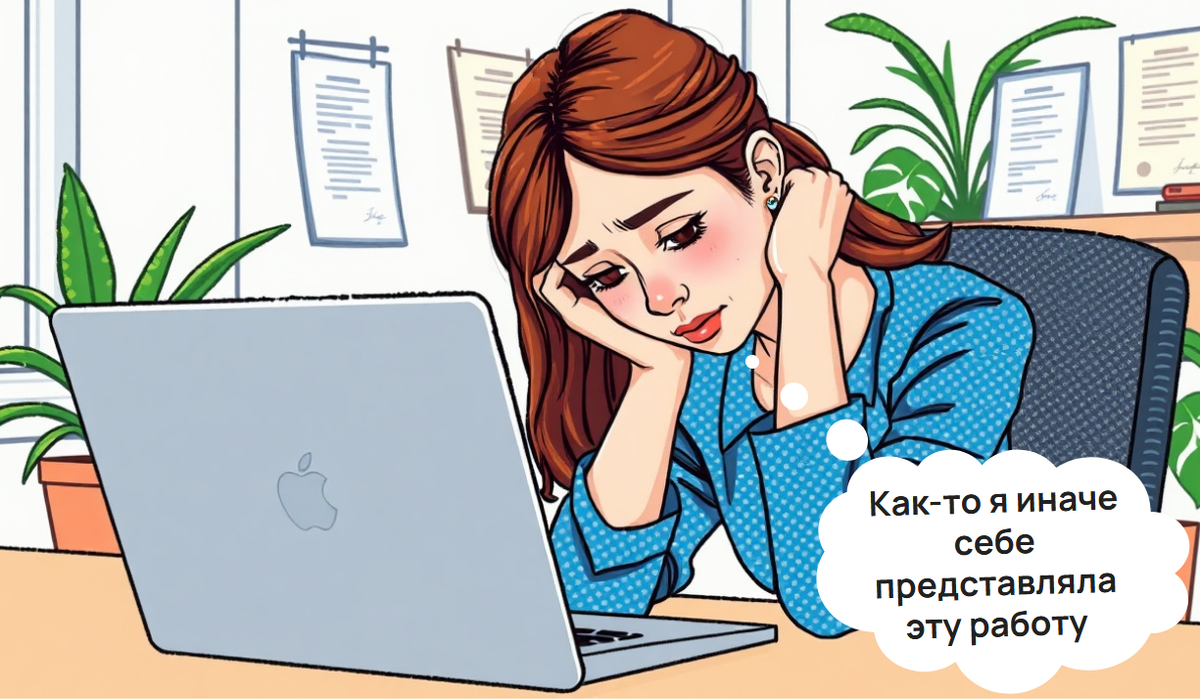 "Мысли многих только устроившихся сотрудников в первые недели на новом месте". Иллюстрация сгенерирована нейросетью и адптирована автором.