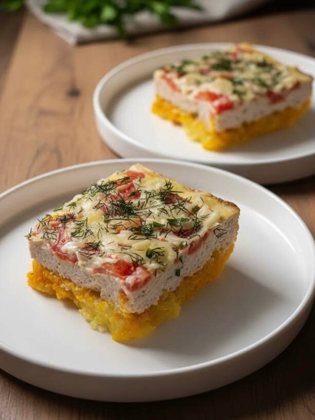 Куриный фарш идеально ложится ровным слоем