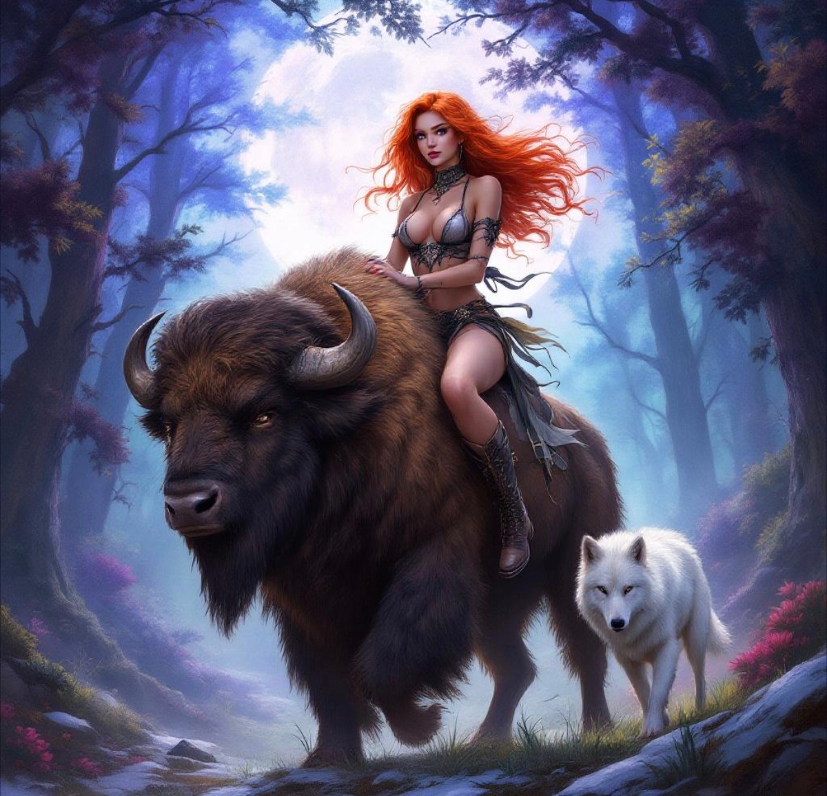 Бизон, Афина и Волк