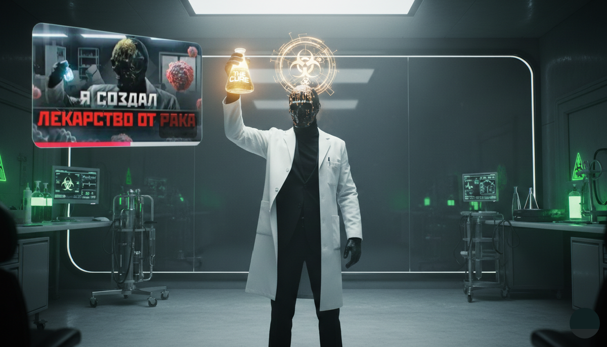 Визуализация созданная автором. Разбор видео «Я создал лекарство от рака».