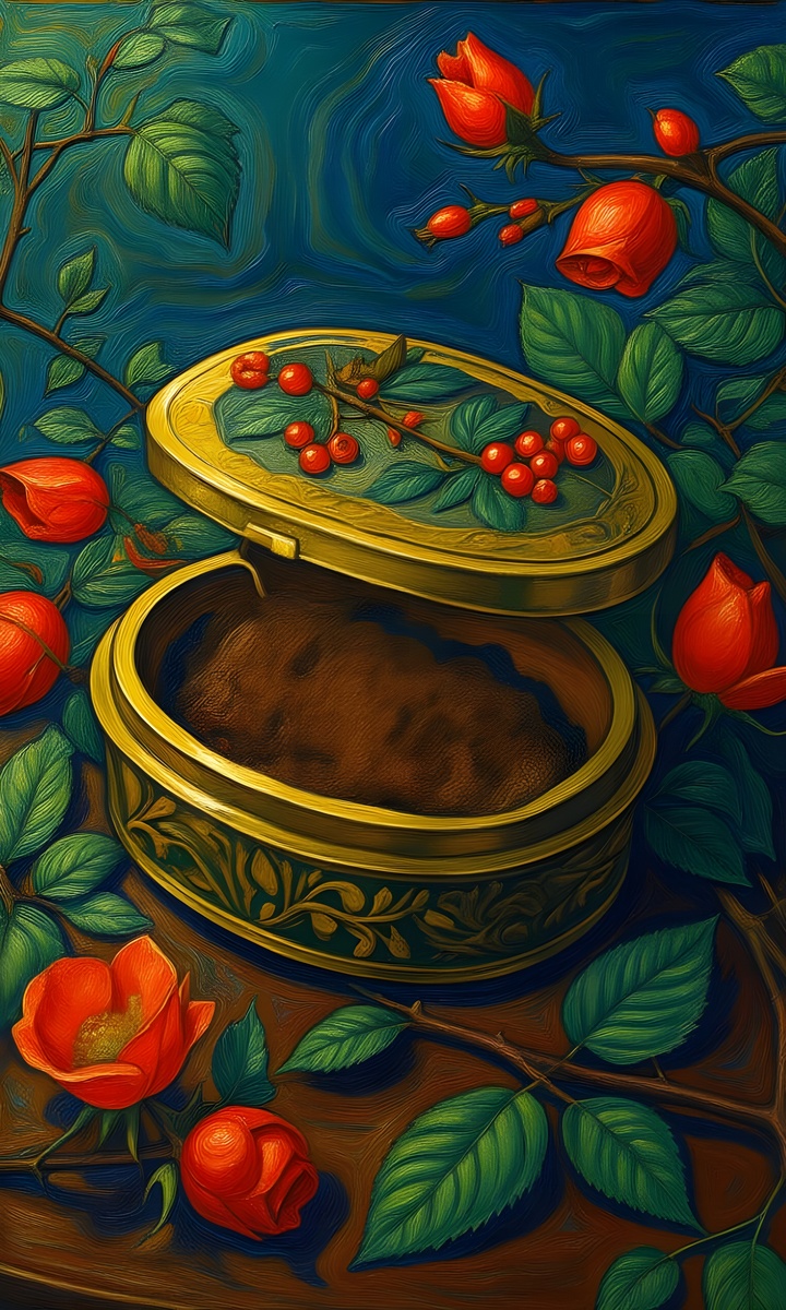 Табак и шиповник. Иллюстрация создана с помощью нейросетей DreamAI и Flux Schnell и программы Photoshop.