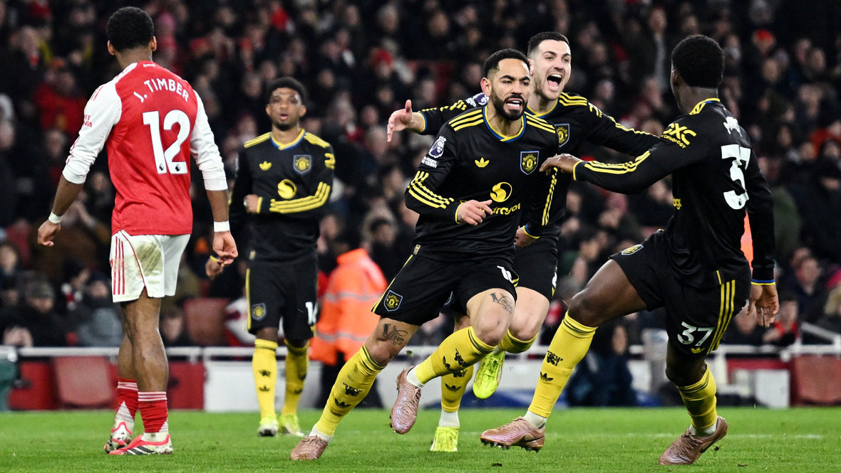    «Манчестер Юнайтед» в гостях обыграл «Арсенал» (3:2) в 23-м туре АПЛ, Матеус Кунья забил победный гол. Reuters