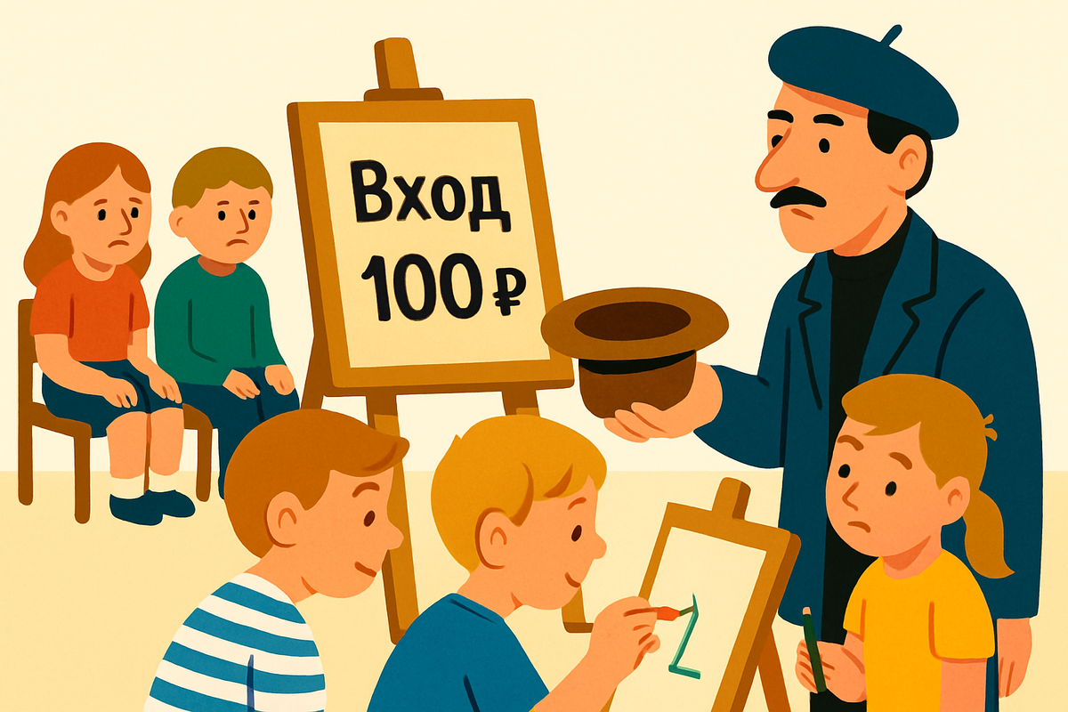 «Завтра рисование! Сдайте 100 рублей на художника». Вместо бесплатного занятия по программе к нам приходит "художник за деньги". Те, кто не сдал, сидят на стульчиках и смотрят. Я в бешенстве. Это сад или частная лавочка?
