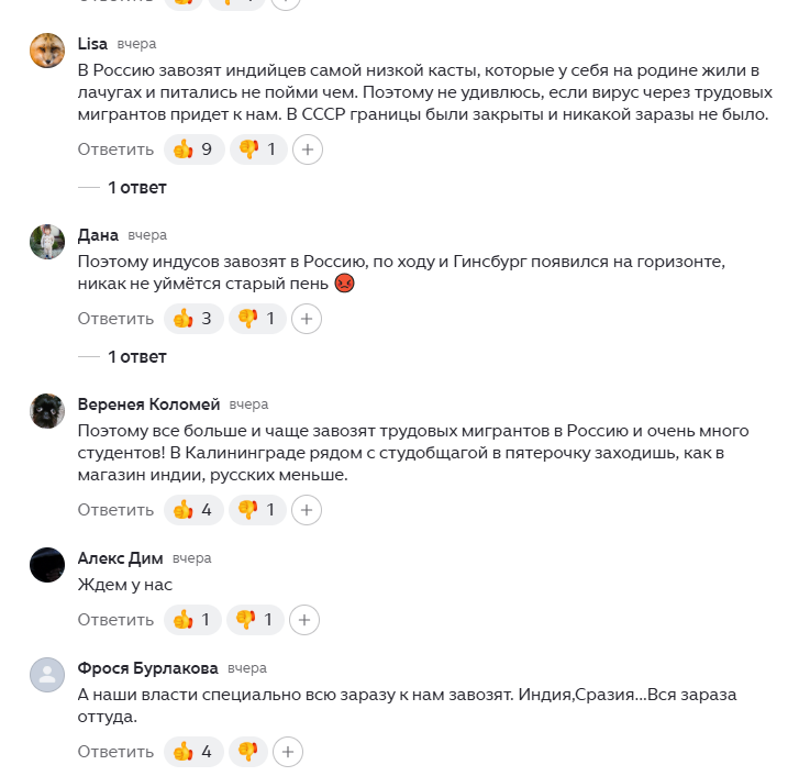 Примеры тезисов из разных статей.. Тут как раз все примеры обвинения Индийцов и требования не ввозить их к нам