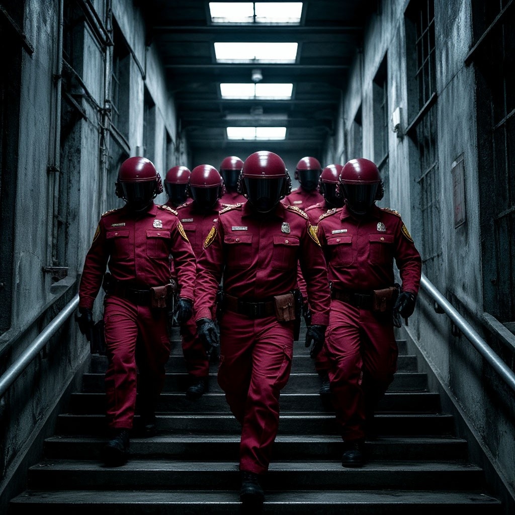 На крики Лейки и шум от Бини отозвалась вовсе не Илона, а пожаловали люди в гранатовой форме, закрывающей даже лица.