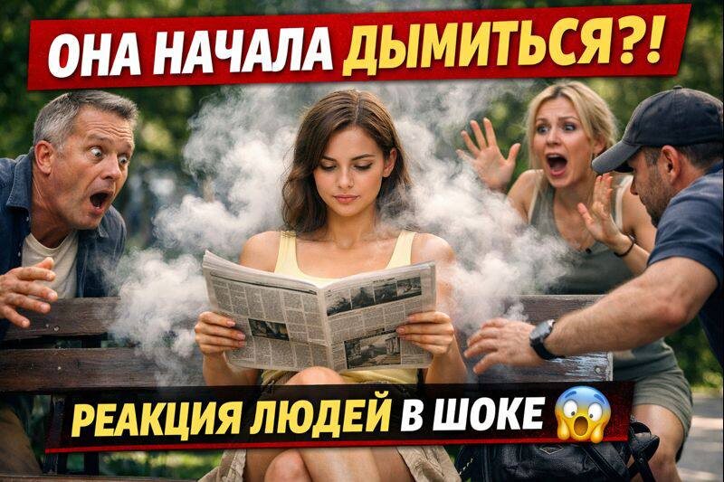 Девушка начала ДЫМИТЬСЯ в парке — люди бросились спасать! А это… 🤯🧯