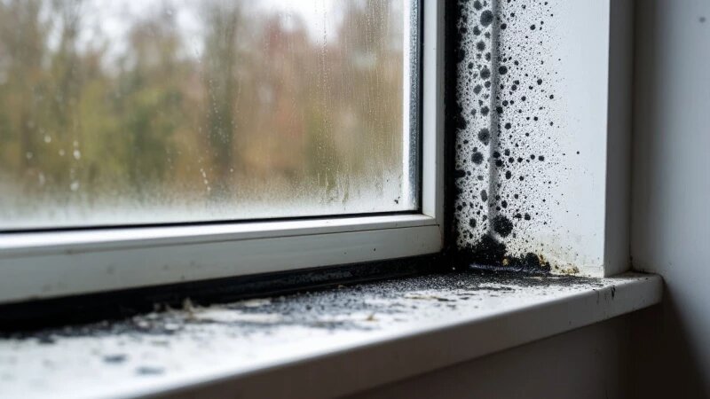     Черная плесень на окне. Altapress.ru/Нейросети