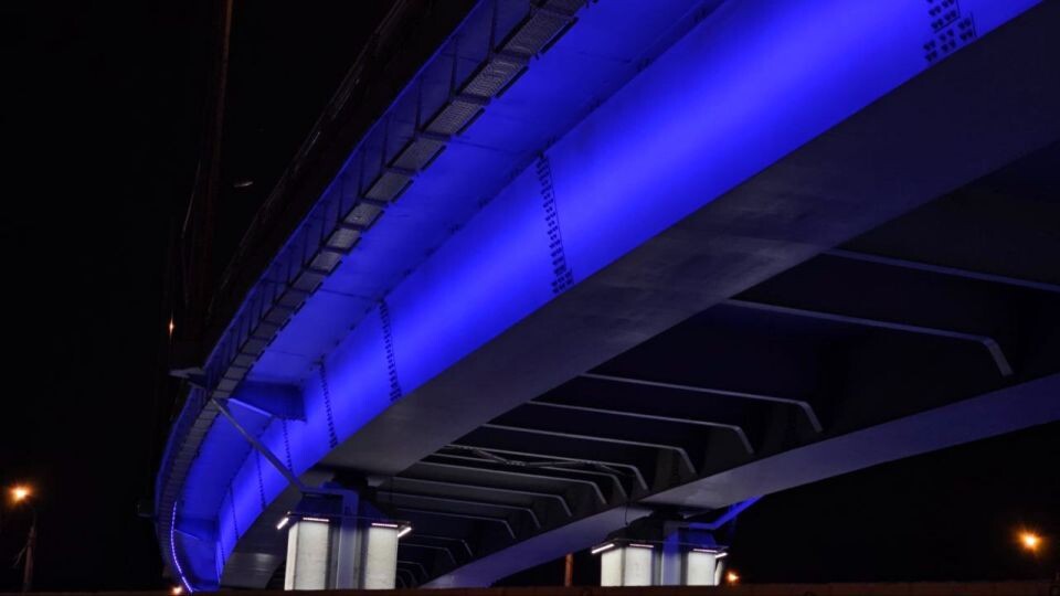    Иллюминация двухуровневой развязки в Красноярске. Источник: Администрация Красноярска